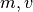 m, v