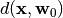 d(\mathbf{x}, \mathbf{w}_0)